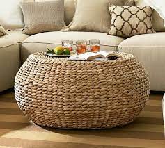 Height once a stripe rug now a useful cocktail ottoman. Round Wicker Ottoman Coffee Table Download Alseda Stool Banana Fiber Round Wicker Fo Wicker Coffee Table Storage Ottoman Coffee Table Coffee Table Pottery Barn
