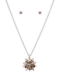 Christmas Bow Necklace Set Silver Bow Necklace Necklace Set Cool Necklaces