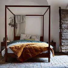 Ils dormaient dans un lit à baldaquin. Lit 2 Places Avec Baldaquins En Acacia Massif 140x200 Cm Thao 140x200 Cm Lit 2 Places Alinea