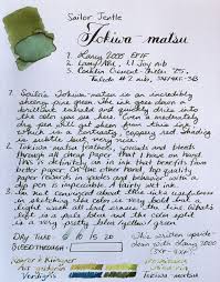 Page 1 Of 2 Sailor Jentle Tokiwa Matsu Posted In Ink Reviews Tokiwa Matsu Is Not A Color I Fountain Pens Calligraphy Ink Lettering