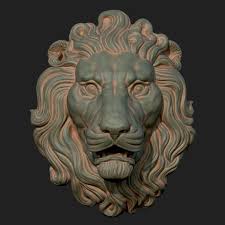 Lion Head 3d Model Ancient Drawings Lion Art Sculpture