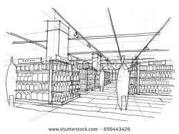 Hand Sketch Perspective View Of Supermarket Perspective Drawing Architecture Hand Sketch Perspective Sketch