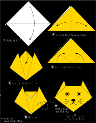 Cat Face Instrucoes Faceis Origami Para Criancas Easy Origami For Kids Origami Easy Origami Cat