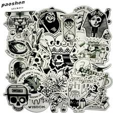 Black White Tattoo Sticker Bomb Pack Skull Vintage Laptop Skateboard Car Decals Unbranded S Sticker Bomb Black And White Stickers Traditional Tattoo Stickers