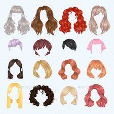 Female Hairstyles Front Side Portrait Hair Illustration Hair Vector How To Draw Hair