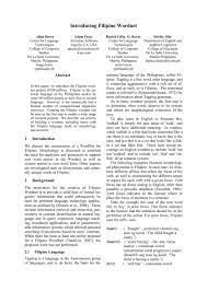 View tagalog research papers on academia.edu for free. Introducing Filipino Wordnet Cfilt