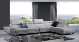 Vig Divani Casa Quebec Modern Light Grey Italian Leather Sectional Sofa For 3560 Leather Couches Living Room Contemporary Sectional Sofa Modern Sofa Sectional