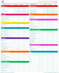 Printable Monthly Household Budget Spreadsheet Excel
