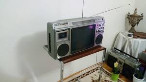National Tv Teyp And Sharp Gf 9696 Radio Cassette Boombox Box Tv