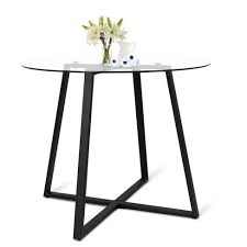 36 Hana Glass Top Modern Round Dining