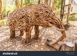 Elefant Sculpture Made Twigs Wooden Sticks Stock Photo 1102384484 |  Shutterstock