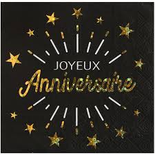 Serviettes “Joyeux Anniversaire” - Étincelant - lot de 10 | Le Géant de la  Fête