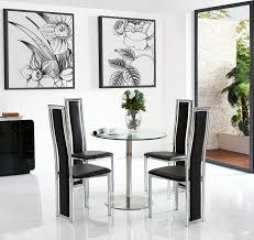 A traditional wooden table is beautiful too, but the good thing is, if they break, they will not shatter into very small pieces. Target 80 Cm Round Small Glass Dining Table With 2 Or 4 Elsa Leather Chairs Ebay