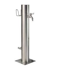 Wasserzapfsaule Edelstahl Inklusive Schlauchhalter 2 Hahne Wasserzapfsaule Schlauchhalter Edelstahl