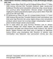 (2) penduduk ialah warga negara indonesia dan orang asing yang bertempat tinggal di indonesia. Soal Pasal 28 Ayat 2 Uu Ite Yang Konstitusional
