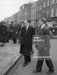 February 1957 London Organised Crime Boss Billy Hill Attends The Funeral Of Fellow Gangster Billy Blythe At Blythe S Home In Organized Crime Crime Gang Crime