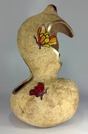 Gourd Carved Called Alas Sobre Talamos De Flores Arte Objetos Manualidades