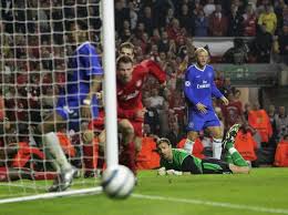 The red devils are in second place but now 13. Eidur Gudjohnsen Of Chelsea Misses A Chance On Goal In Stoppage Time During The Uefa Champions L Liverpool Football Club Champions League Semi Finals Liverpool
