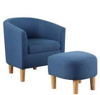 Upholstered Arm Chair & Ottoman Set Living Room Single Sofa Club Chair  +Footrest - Shopping.com