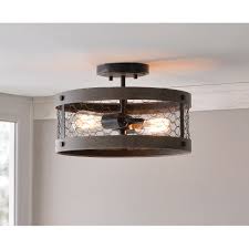 Its compact size is ideal for hallways, foyers, dining rooms, or bedrooms. Grayson 2 Light Semi Flush Mount Wood And Oil Rubbed Bronze On Sale Overstock 21727253