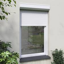 Volet roulant rénovation faible encombrement. Volet Roulant Electrique Alu Isole Blanc Motorise Radio H 160 X L 120 Cm Leroy Merlin