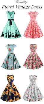Sleeveless Floral Print Vintage Dress Dresslily Vintagedress 50s Fashion Dresses Beautiful Dresses Vintage Dresses