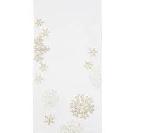 Caminho de Mesa Flocos de Neve Branco e Dourado 175X40