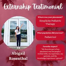 EXTERNSHIP TESTIMONIAL🥼👧🏽👦🏻👶🏼 Today we highlight Abigail Rosenthal!  She just finished up her externship this summer and will continue into her  internship this August! We are happy to see she had a great