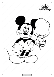 Sale of chewing gum ball. Printable Mickey Mouse Cotton Candy Coloring Page