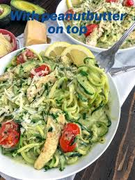 Creamy Chicken And Avocado Pesto Zoodles Recipe In 2020 Pesto Zoodles Avocado Pesto Zoodle Recipes