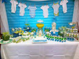 Onesie Baby Shower Party Ideas Photo 3 Of 14 Baby Shower Onesie Baby Boy Shower Baby Shower Themes