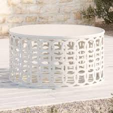 Lattice White Aluminum Outdoor Coffee Table Reviews Crate And Barrel Outdoor Accent Table Coffee Table White Outdoor Coffee Tables