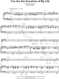 Stevie Wonder You Are The Sunshine Of My Life Sheet Music In B Major Transposable Download Print Sheet Music Music Download Stevie Wonder