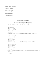 20 5.k = { 2,3,5,7}. Soal Pilihan Ganda Operasi Himpunan