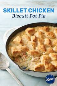 Skillet Chicken Biscuit Pot Pie Recipe Food Recipes Food Homemade Chicken Pot Pie