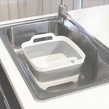 楽天市場 折りたたみ 排水 スクエア タブ 桶 ホワイト グレー 横29 5cm 縦29cm 高さ20cm 最大容量6l モノトーン art of black art of black 折りたたみ 水切り ラック インテリア 白