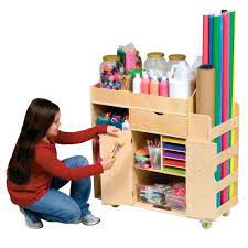 Amazon Com Guidecraft Art Activity Cart Home Kitchen Kids Art Supplies Childrens Storage Furniture Art Cart