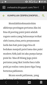 Cara membuat sinopsis adalah sebagai berikut. Kumpulan Cerpen Puisi Dan Sinopsis Novel å¸–å­ Facebook