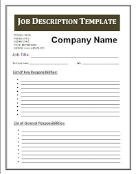 Microsoft offers resume templates for free through the microsoft word program. Job Description Template Word Simple Business Guru