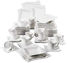 Malacasa Serie Amparo 60 Tlg Cremeweiss Porzellan Geschirrset Tafelservice Mit Kaffeeservice Dessertteller Suppenteller Kaffeeservice Geschirrset Porzellan