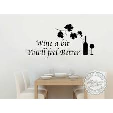 920mm x 575mm (approx 3ft wide) Wine A Bit Kitchen Dining Room Wall Art Mural Sticker Decals Quote