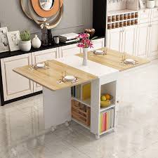 A small cabinet can easily function as a practical sideboard. Folding Square Dining Table Moveable With Wheels Multi Functional Open Concept Kitchen Island Cabinet Rack 2 Tier Furniture Home Living Furniture Tables Sets On Carousell