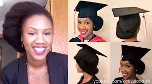 How To Wear Natural Hair Underneath Graduation Cap Kyss My Hair Graduation Hairstyles With Cap Graduation Hairstyles Natural Hair Styles