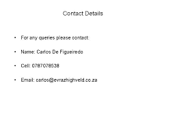 +1 (0) 416 218 5570 fax: Facility No 13 At Highveld Industrial Park Workshop