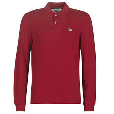 Lacoste L1312 Bordeaux Fast Delivery Spartoo Europe Material Long Sleeved Polo Shirts Men 84 00