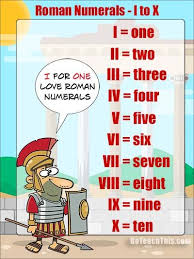 Roman Numerals Chart 1 To 10 I To X Roman Numerals Chart Roman Numeral 1 Roman Numerals