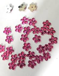 Craftbuddyus 100pcs 10mm Cerise Flower Shape Sew