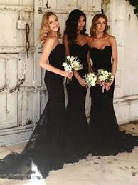 Elegant Strapless Black Mermaid Long Bridesmaid Dress Black Bridesmaid Dresses Long Bridesmaid Dresses Strapless Mermaid Long Bridesmaid Dresses