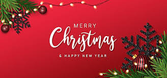 Christmas Banner Background With Black Snowflakes And Green Pine Tree Merry Christmas New Year Greeting Card Template Christmas Snowflakes Decorations New Year Greeting Cards Christmas Typography