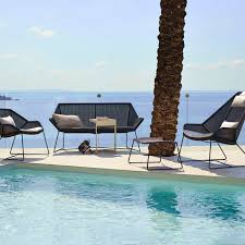 Cane Line Breeze Black Cushion Outdoor Lounge Chair In 2020 Lounge Chair Outdoor Lounge Sofa Outdoor